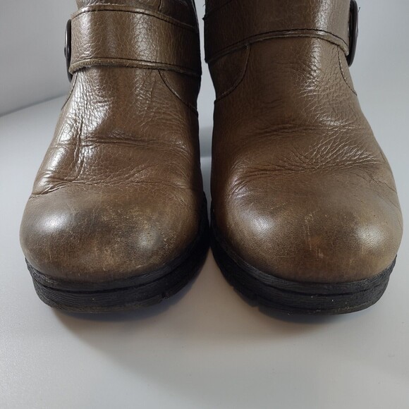 BOC Josephine Boot Lug Sole Buckle Strap Heeled Leather Brown Women's sz 8 Eu39 - Picture 12 of 12